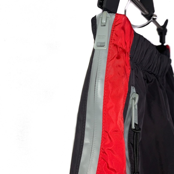 Prada Red Stripe Nylon Trackpants - Picture 3 of 7